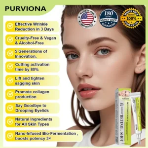 🧠👨‍⚕️Made and shipped from the USA 💫Purviona™ Botin & Vita-A Retinol Shot Wrinkle-Lift Tightening cream - Last Day Promotion 70% OFF