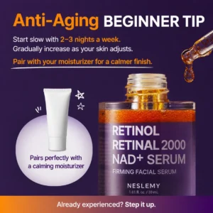 💜 NESLEMY Retinol + Retinal NAD+ Firming Serum – Smoother, Firmer & Younger-Looking Skin ✨