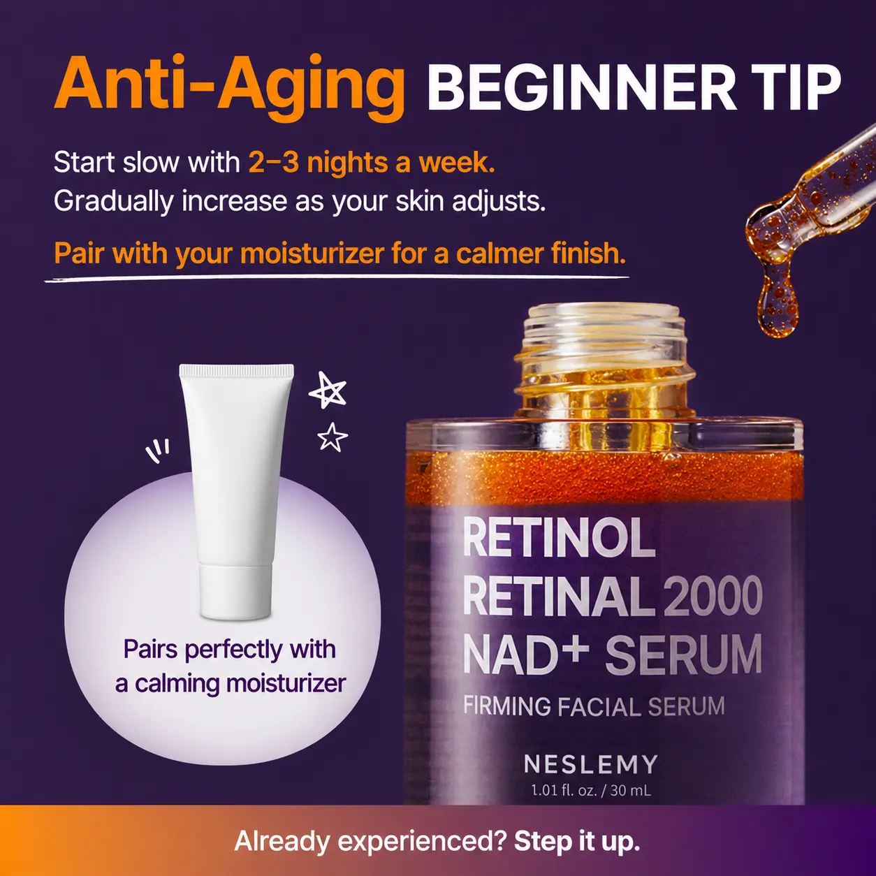 💜 NESLEMY Retinol + Retinal NAD+ Firming Serum – Smoother, Firmer & Younger-Looking Skin ✨