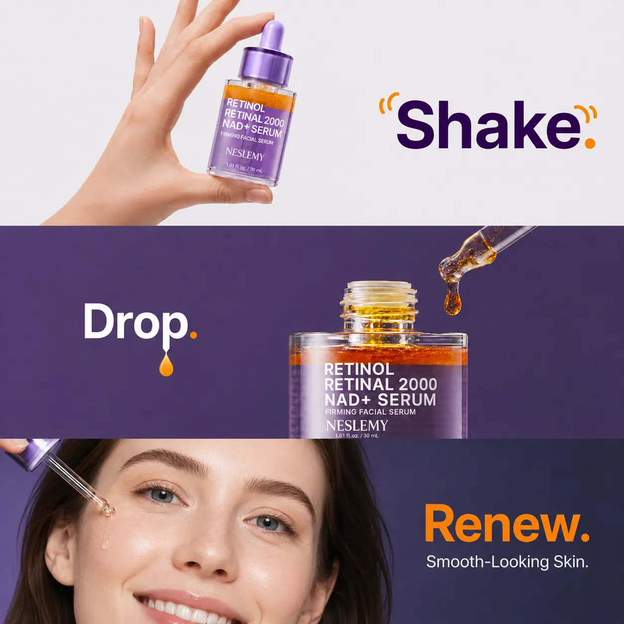 💜 NESLEMY Retinol + Retinal NAD+ Firming Serum – Smoother, Firmer & Younger-Looking Skin ✨
