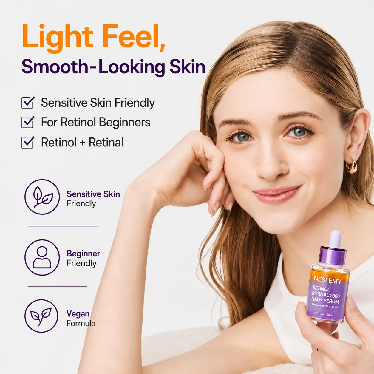 💜 NESLEMY Retinol + Retinal NAD+ Firming Serum – Smoother, Firmer & Younger-Looking Skin ✨