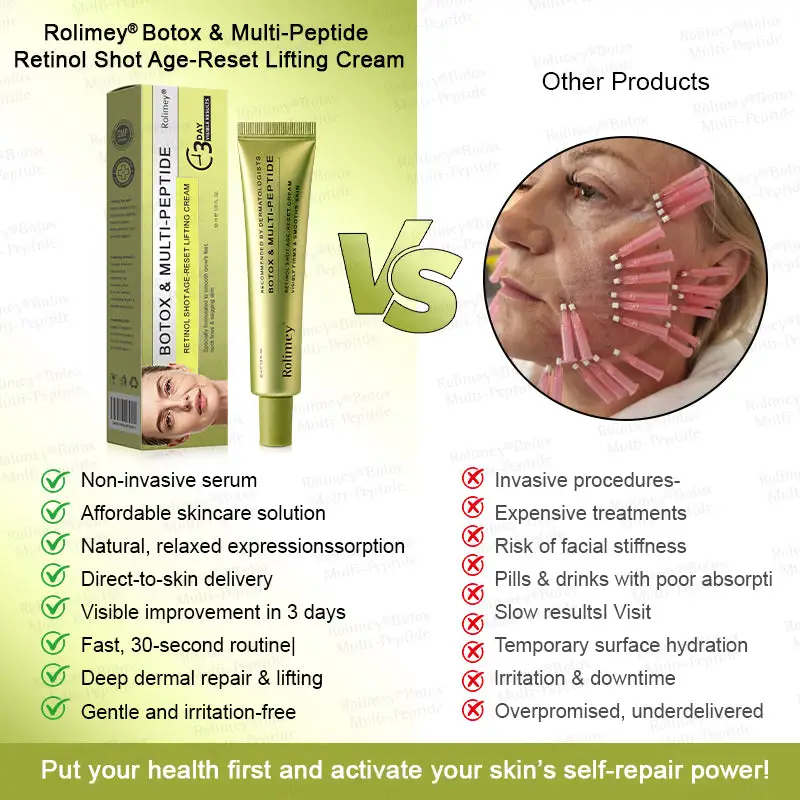 👩⚕️
Made and shipped from USA
Made & shipped from USA
💫
Rolimey® Botox & Multi-Peptide Retinol Shot Wrinkle-Lift Tightening Cream
Last Day Promotion
70% OFF